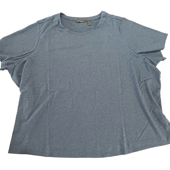 Anybody Ribbed Hacci Short Sleeve & Flare Pant Lounge Set BLUE NWOT SIZE PLUS 5X - Picture 3 of 12